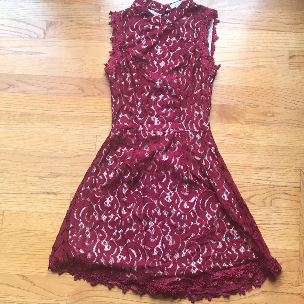 Dark Red Lace Dress from Francescas